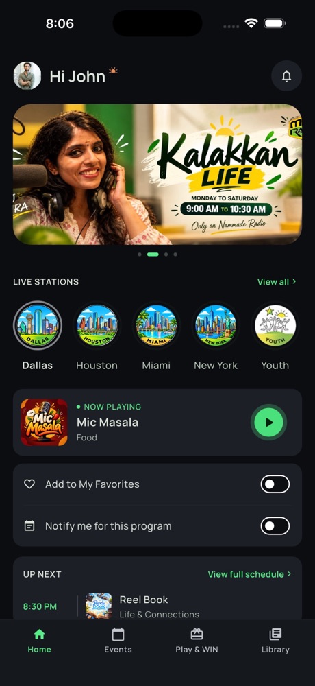 The Nammude Radio app home screen
